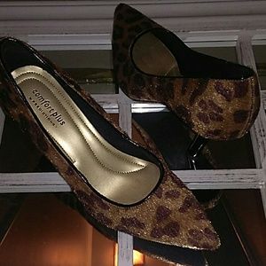 Sexy faux animal print heels